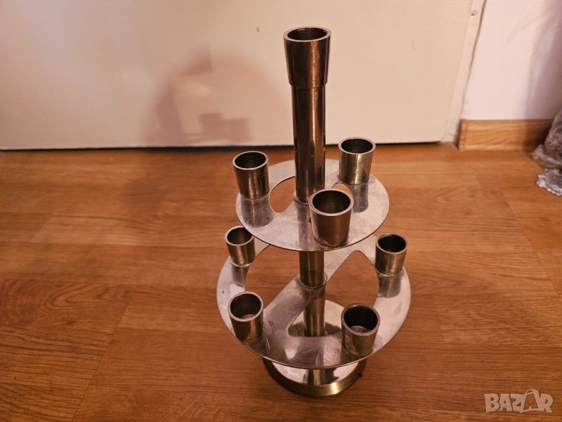Стар солиден Арменски деветсвещник Ханукията за празника Ханука арменски празник, снимка 1