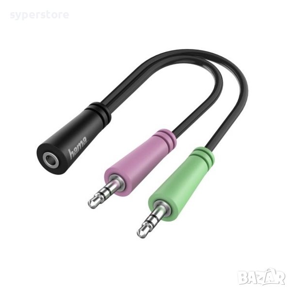 Адаптер 3.5mm-F 4pin/2X 3.5mm-M, HAMA SS301139, снимка 1