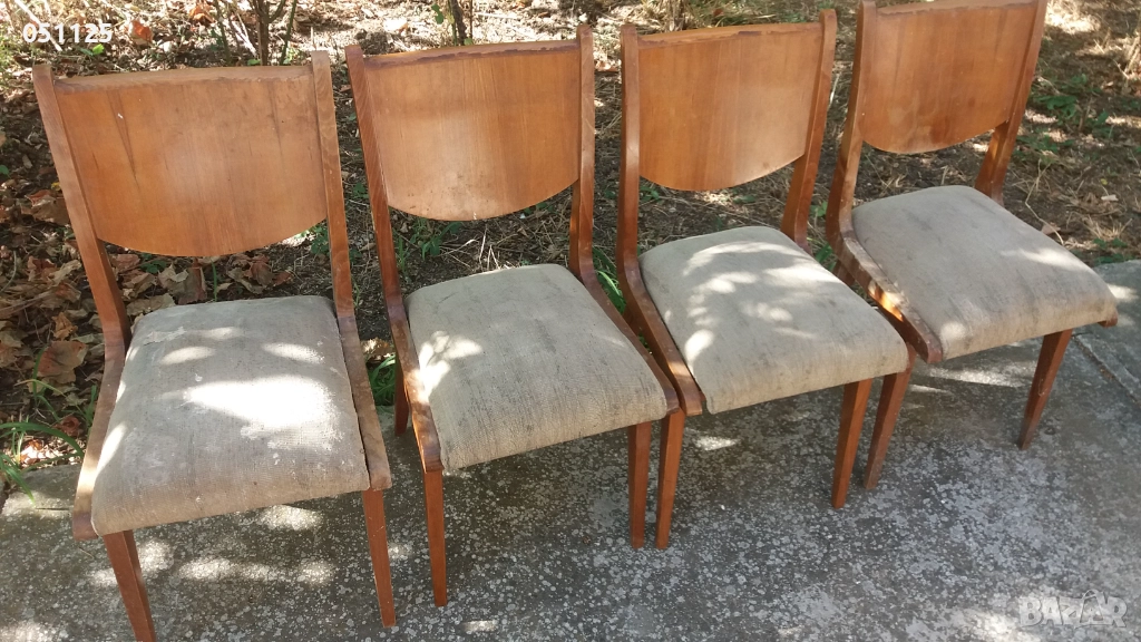 дървени масивни столове за трапезария масивен орех , снимка 1