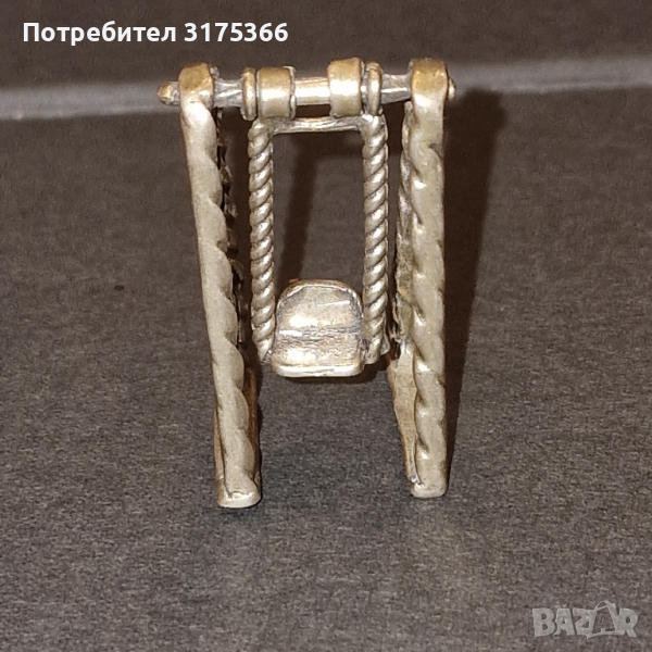 Сребърна бижутерия-миниатюрна сребърна люлка, снимка 1