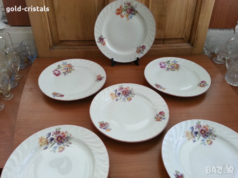 Стар български порцелан чинии плитки, снимка 1