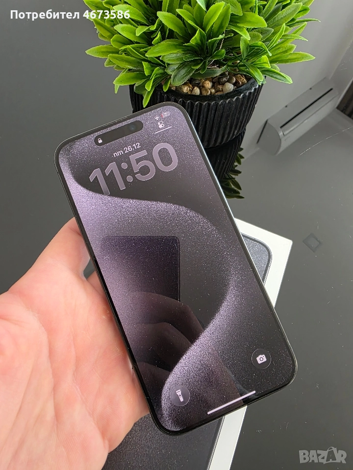 Най-ниска цена,iPhone 15 Pro Max 256GB Black Titanium | 87% батерия | SIM заключе, снимка 1