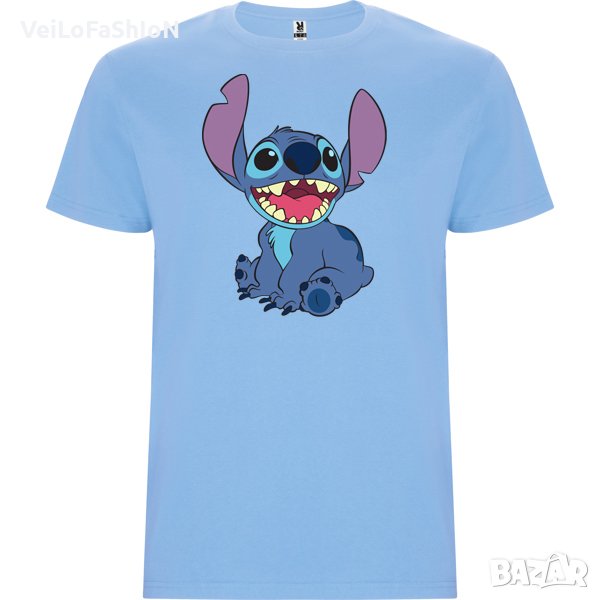 Нова детска тениска със Стич (Stitch) в светлосин цвят, снимка 1