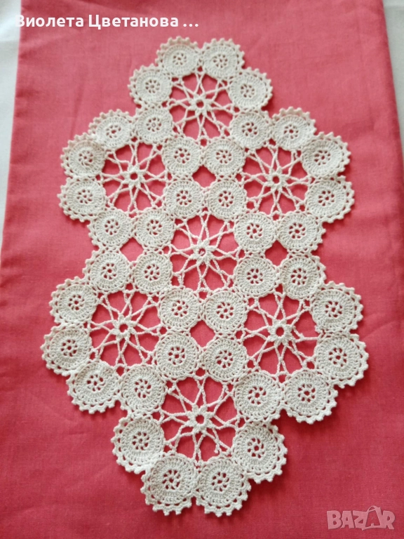 Ръчно плетена на една кука салфетка, снимка 1