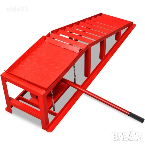 vidaXL Рампи за ремонт на коли, 2 бр, червени, стомана, снимка 2 - Аксесоари и консумативи - 56146261