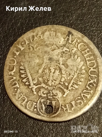 Сребърна монета 6 кройцера Карл шести Австрия за КОЛЕКЦИЯ 52565, снимка 6 - Нумизматика и бонистика - 53097429