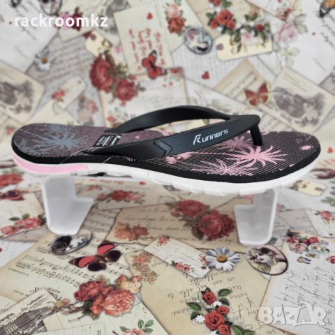 Дамски джапанки между пръстите Runners Mодел: 1179 black/pink, снимка 3 - Чехли - 41764756