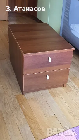 2 бр. нощни шкафчета от MDF – цвят орех, снимка 4 - Шкафове - 56050133