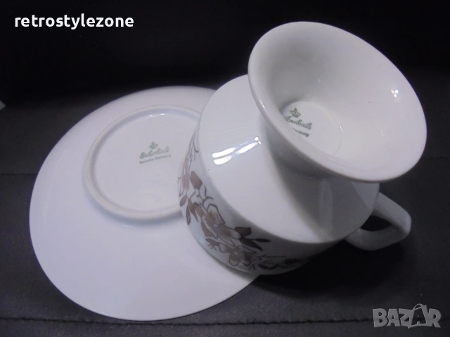 № 8508 Двоен сет порцеланова чашка с чинийка Eschenbach Bavaria , снимка 3 - Други ценни предмети - 53575510