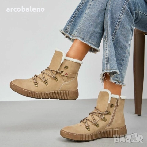 Дамски боти с връзки, 3цвята , снимка 8 - Дамски боти - 52517024