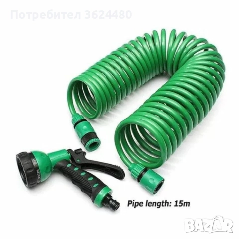 Спираловиден маркуч с 5-функционален пистолет – 20 м 4519, снимка 6 - Други стоки за дома - 52644143