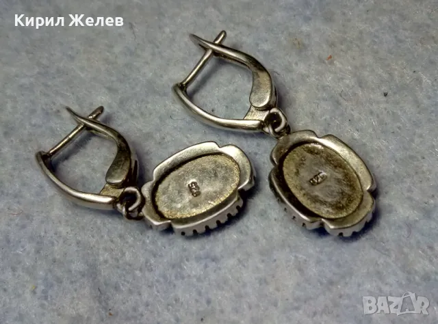 ПРЕКРАСНИ СКЪПОЦЕННИ СРЕБЪРНИ ОБЕЦИ СРЕБРО 925 АНГЛИЙСКА ИЗРАБОТКА с БЯЛ ОГНЕН ОПАЛ и ЦИРКОНИ 26212, снимка 3 - Обеци - 49917578