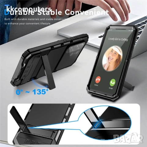 R-JUST удароустойчив влагоустойчив калъф с метална стойка и протектор за Samsung Galaxy S26 Ultra, снимка 10 - Калъфи, кейсове - 53705485