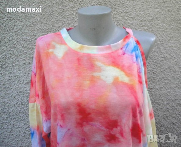 4XL Нова блуза тай дай ефект, снимка 2 - Блузи с дълъг ръкав и пуловери - 41769215