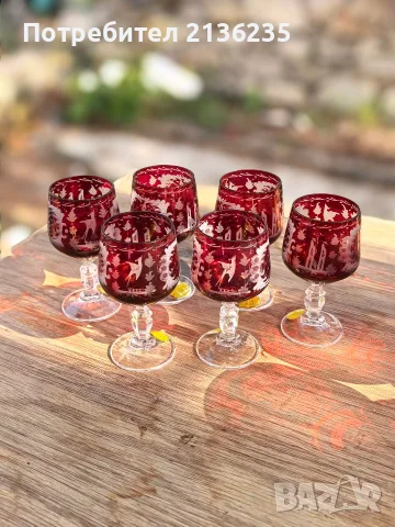 Кристални чаши Egermann , снимка 3 - Антикварни и старинни предмети - 55816541