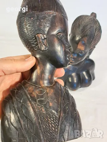 африкански статуетки дърворезба абанос  20/3, снимка 13 - Статуетки - 47795373