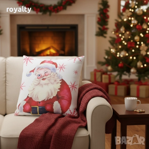 Коледни декоративни калъфки за възглавници – 7 уникални празнични дизайна, 45×45 см - 6бр в комплект, снимка 4 - Други стоки за дома - 52121831