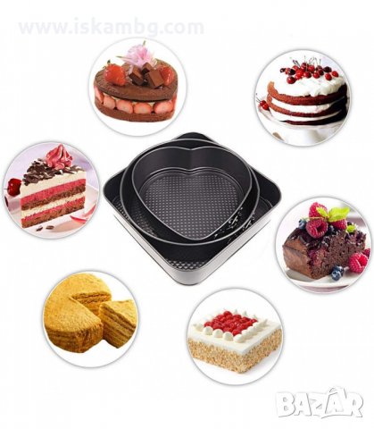 НЕЗАЛЕПВАЩИ ФОРМИ ЗА ПЕЧЕНЕ С ПАДАЩО ДЪНО - 3 БР. В КОМПЛЕКТ - код 1777, снимка 11 - Съдове за готвене - 33981417