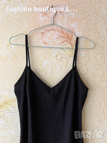 Малка черна сатенена рокля с регулиращи се презрамки 🖤, снимка 2 - Рокли - 44767043