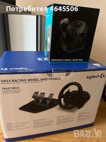 Волан с педали и скоростен лост Logitech - G923, PS4/PS5/PC, черен