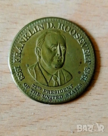Franklin D. Roosevelt 1933 - 1945 32nd President of the United States монета медал жетон плакет , снимка 1