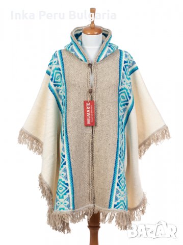 Автентичнo еквадорско унисекс пончо, 100% вълна, снимка 3 - Блузи с дълъг ръкав и пуловери - 35855745