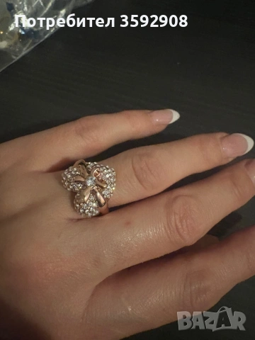 Пръстен свар. Кристали стрце, снимка 2 - Пръстени - 53036345