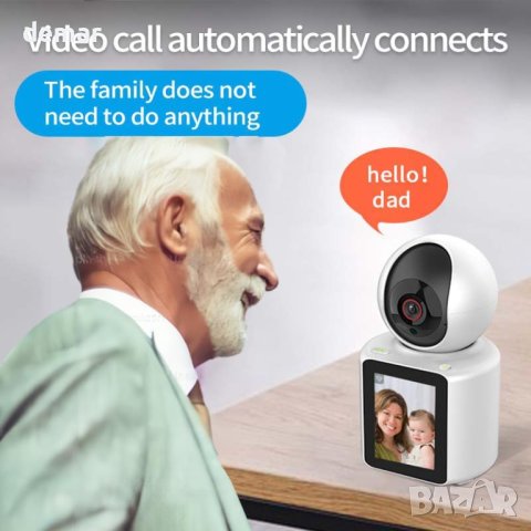 CIAJIE Двупосочна видеокамера 2,8'' екран wifi 360° интелигентна 1080p, снимка 5 - HD камери - 42068085