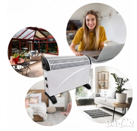 Електрически конвектор 2000 W с термостат, нов, снимка 3 - Отоплителни печки - 52871436