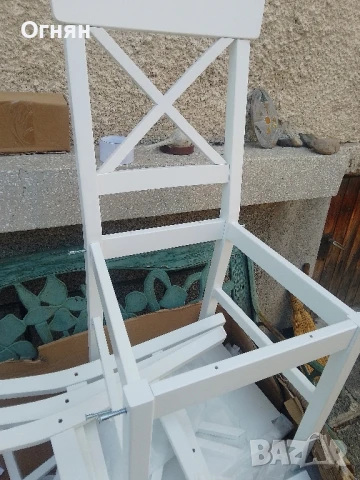 Нови дървени кухненски бели столове последни 2 броя, снимка 2 - Столове - 50765090