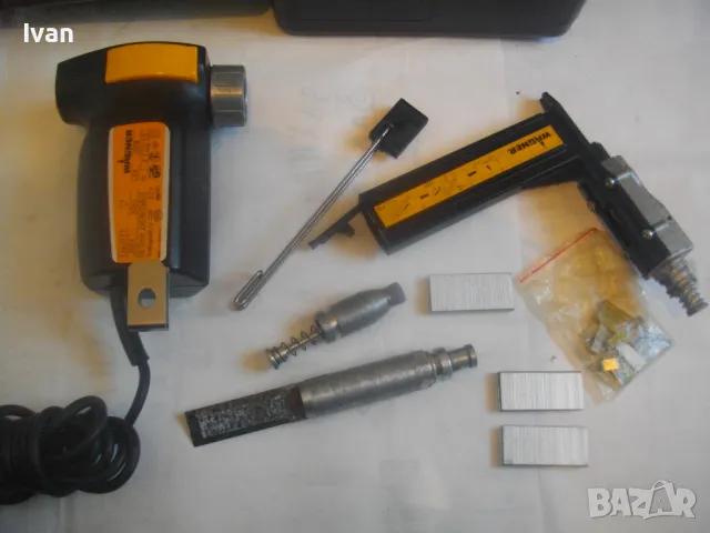 Немски оригинал 2в1 Електрически такер скоби 25мм и ел. длето за стружуване комплект WAGNER 0177, снимка 18 - Други инструменти - 47717671