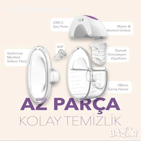 Нова Електрическа носима помпа за гърди – дигитален дисплей, hands-free, снимка 7 - Помпи за кърма - 52470316