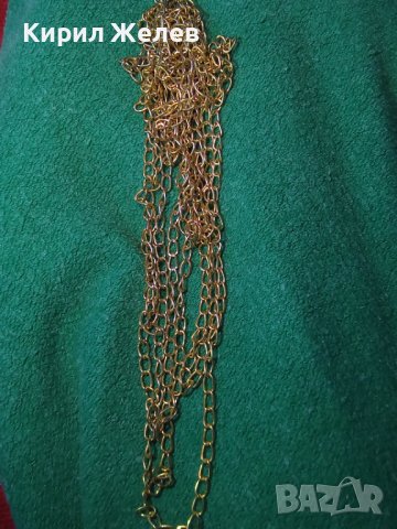2м. ДЪЛГА ПОЗЛАТЕНА ВЕРИЖКА СИНДЖИРЧЕ от НЕРЪЖДАЕМА СТОМАНА ЗДРАВА ВИНТИДЖ ПЛЕТКА 27874, снимка 9 - Колиета, медальони, синджири - 37114982