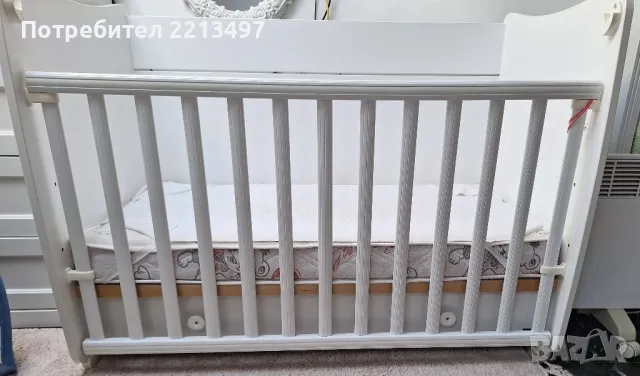 Детско легло 60X120 см бяло LORELLI, снимка 7 - Бебешки легла и матраци - 50152570