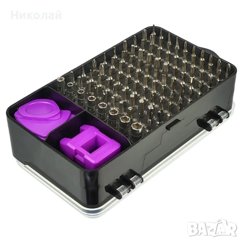 Комплект инструменти AIDA A-135in1 дръжка, 115 бита, 2 удължителя, пинсети, магнетизатор, 2 SIM ключ, снимка 2 - Други инструменти - 53504968