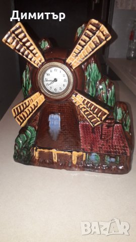порцеланов часовник мелница немски, снимка 1 - Антикварни и старинни предмети - 34509602