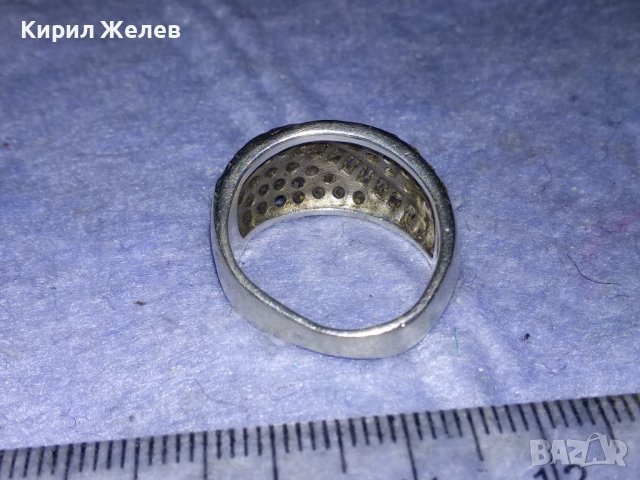 СКЪПОЦЕНЕН СРЕБЪРЕН АРТ ПРЪСТЕН СРЕБРО 925 с ФАСЕТИРАНИ ИСКРЯЩИ ЦИРКОНИ и ЛАБОРАТОРЕН МОЙСАНИТ 38278, снимка 6 - Пръстени - 40921018