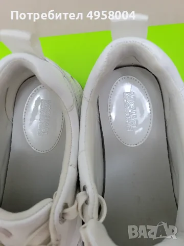 Дамски кожени маратонки Michael Kors Allie Stride, бели, US 6.5, снимка 4 - Маратонки - 56207461