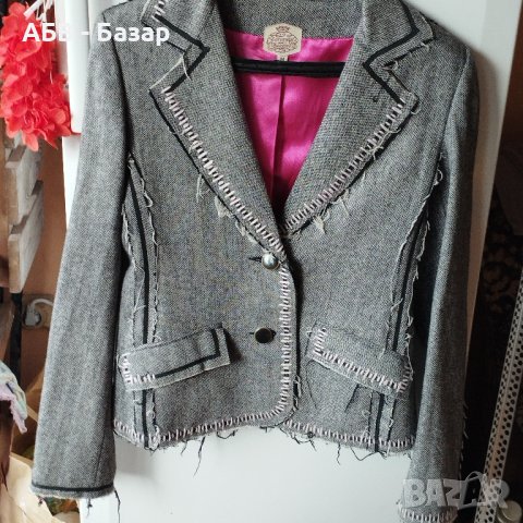 Сако сиво Арт размер М, снимка 2 - Сака - 42506723