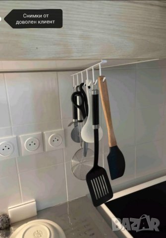 Метална закачалка с куки за кухненски шкаф, снимка 5 - Други - 41872577