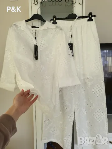 летен дантелен сет от две части - риза и панталон 