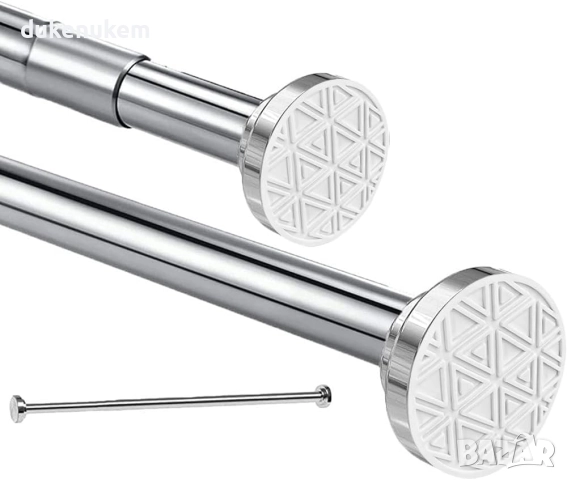 Телескопичен корниз за баня 50–200 см, неръждаема стомана, без пробиване за душ завеси и пердета