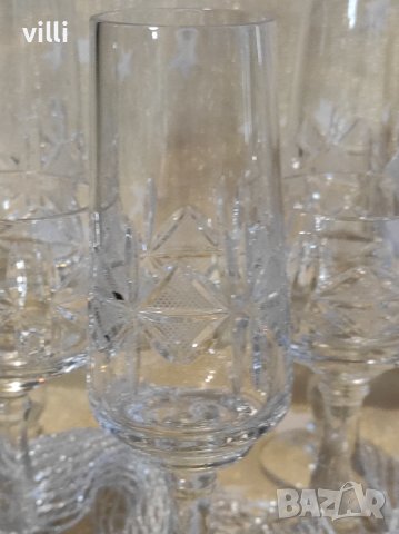 Чаши за аперитив и шампанско / вино от оловен криста, снимка 6 - Чаши - 39480399