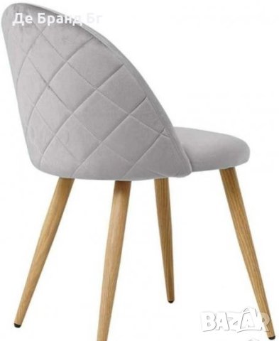 Сив стол / комплект от два трапезни стола / столове с мека седалка и облегалка C-UDC073GY, снимка 4 - Столове - 33460707