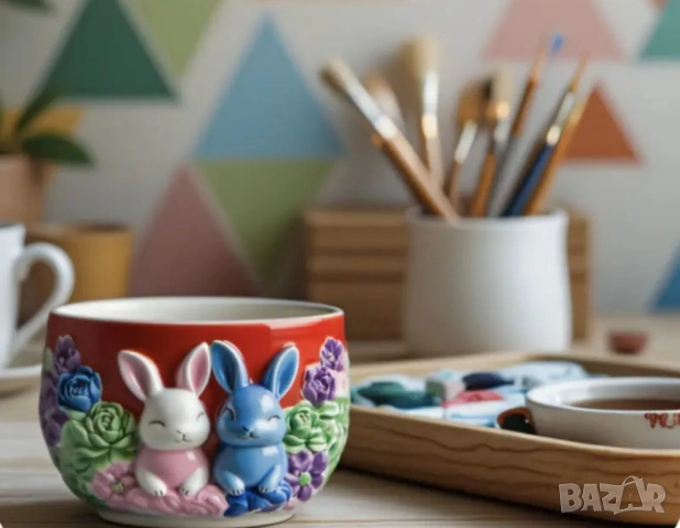 Молд кашпа със зайци, снимка 6 - Форми - 53039934