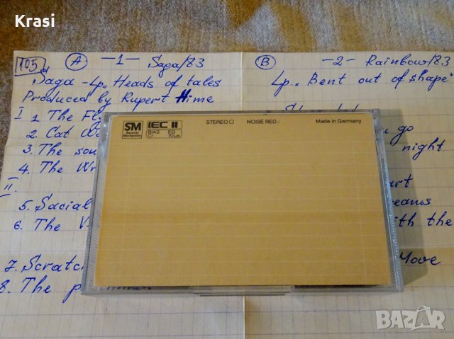 BASF аудиокасета с Saga и Rainbow, снимка 7 - Аудио касети - 35844941
