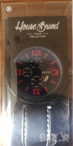 НОВ ОГРОМЕН Ръчен часовник HOUSE Brand с кожена каишка
