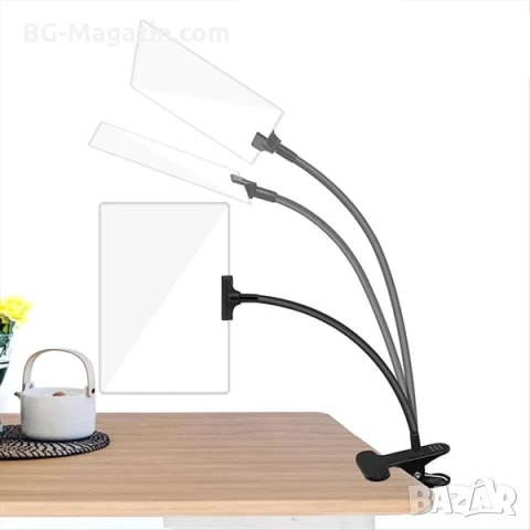 Мощна настолна правоъгълна лупа с щипка за четене шиене на гоблени бродиране A4 козметик маникюр, снимка 3 - Други инструменти - 50921000