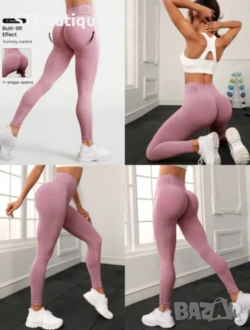 🍑 Комплект от 4 дамски фитнес клина – Peach Effect | Висока талия | Безшевни, снимка 2 - Клинове - 53621836