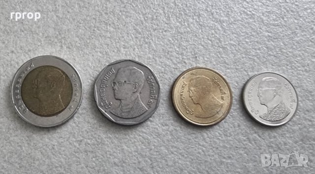 Монети. Тайланд.  1 , 2, 5  и 10 бата. Тайландски батове. 4 бройки., снимка 10 - Нумизматика и бонистика - 38228744